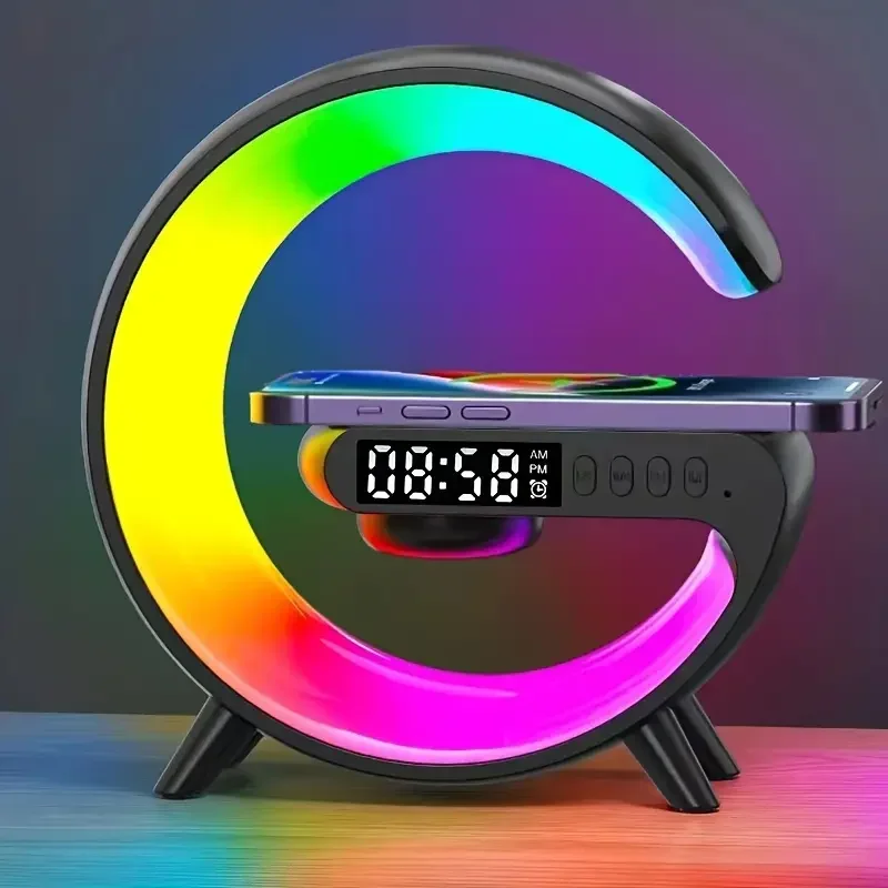 Digital Alarm Clock - Multifunction Wireless Charger Stand Pad RGB