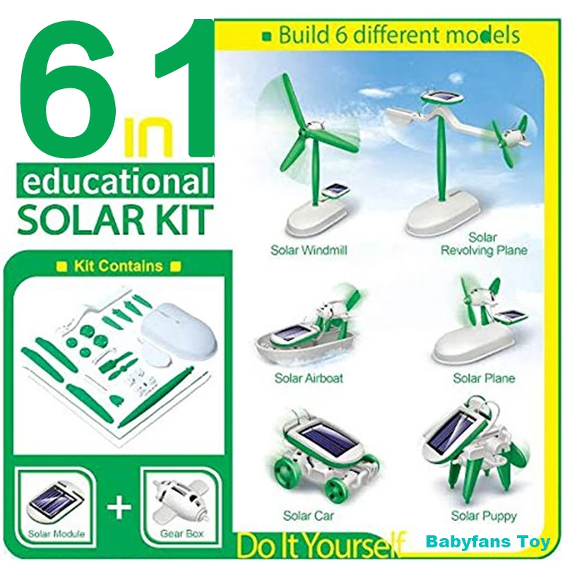 6-In-1 Solar-Power Robot Kit A - Electronics Gadgets For Kids recension och pris