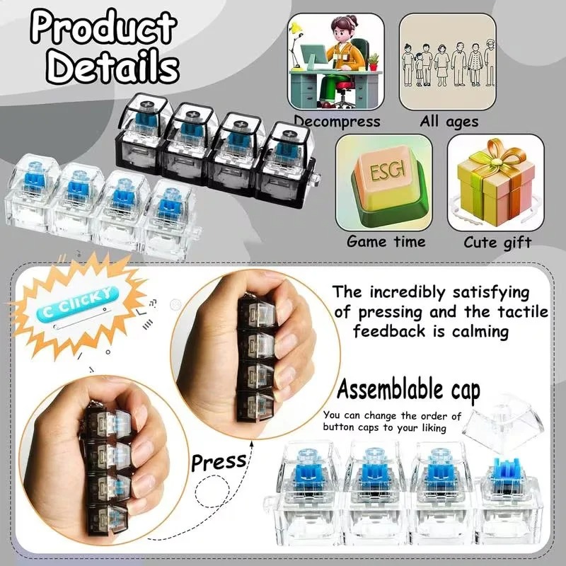 、/LED Keyboard Keychain Fidget - Electronics Gadgets For Kids recension och pris