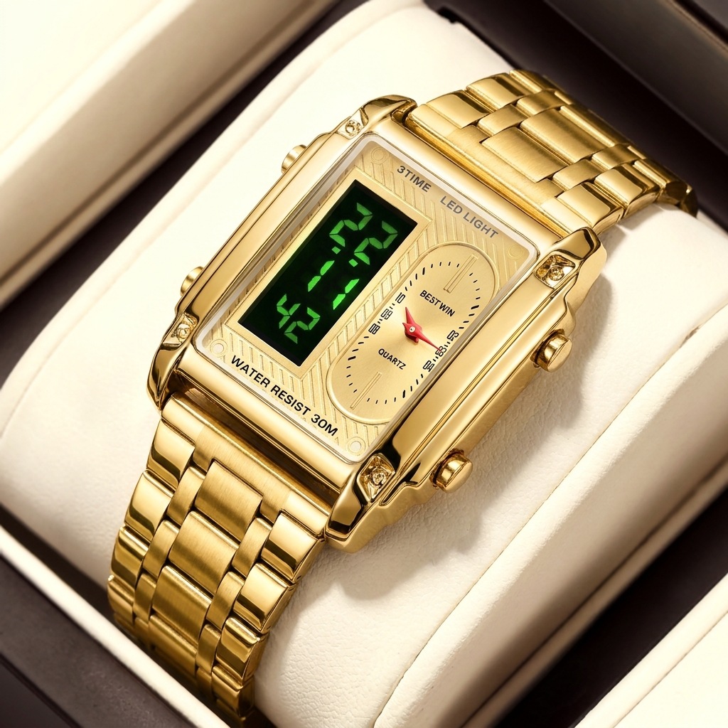 Two Time Zones Men's Digital S - Digital Alarm Clock recension och pris