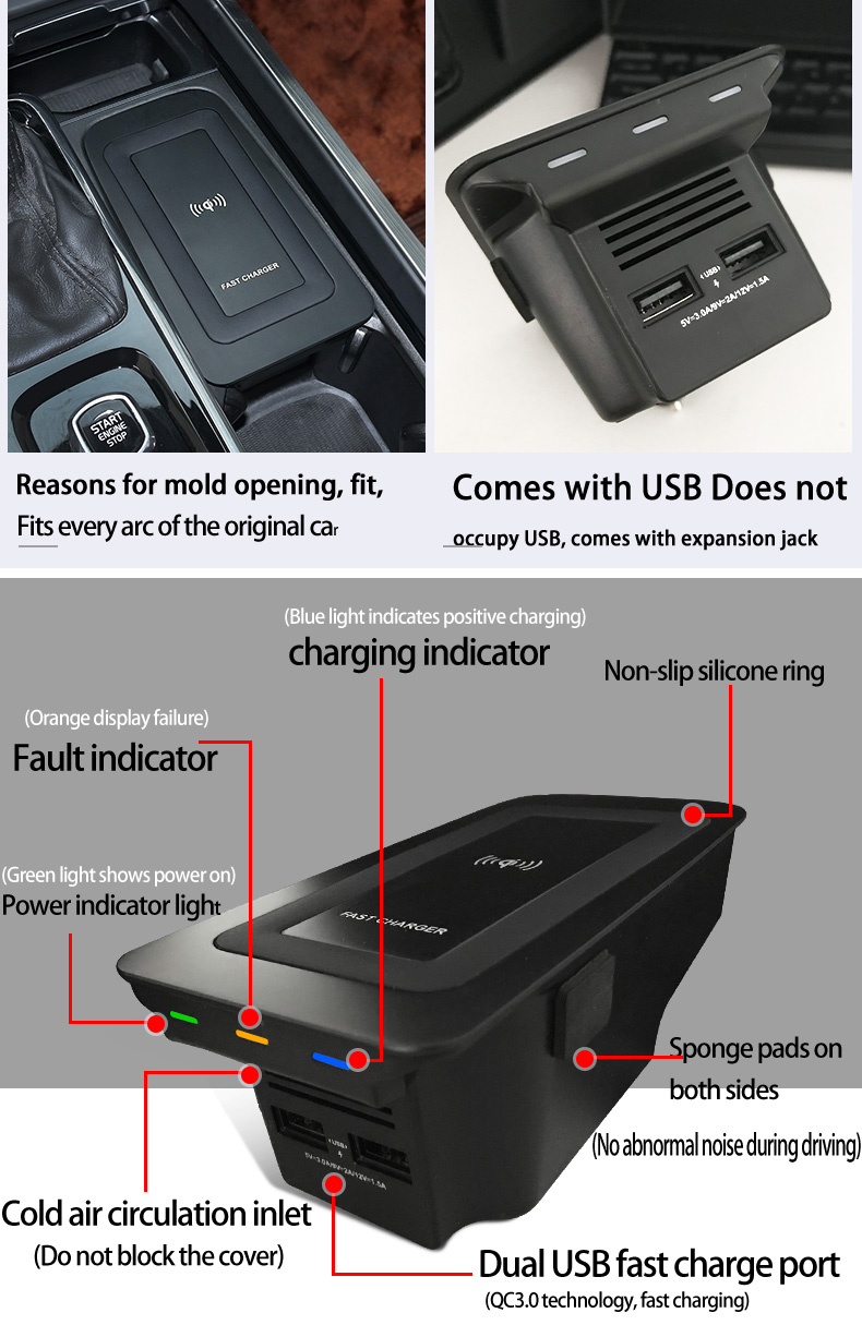 15w Wireless Charger for Volvo - Mobile Electronics Gadgets recension och pris