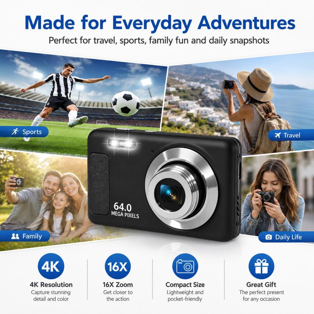 4K Ultra HD Portable Digital C - Electronics Home Gadgets recension och pris