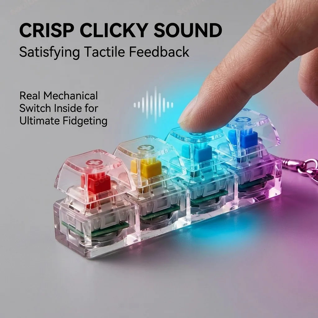 LED Keyboard Keychain Fidget T - Electronics Gadgets For Kids recension och pris