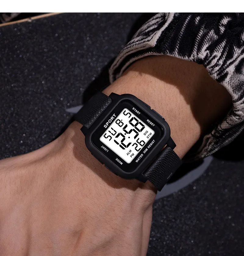 Black Sports Watch Men's Digit - Digital Alarm Clock recension och pris