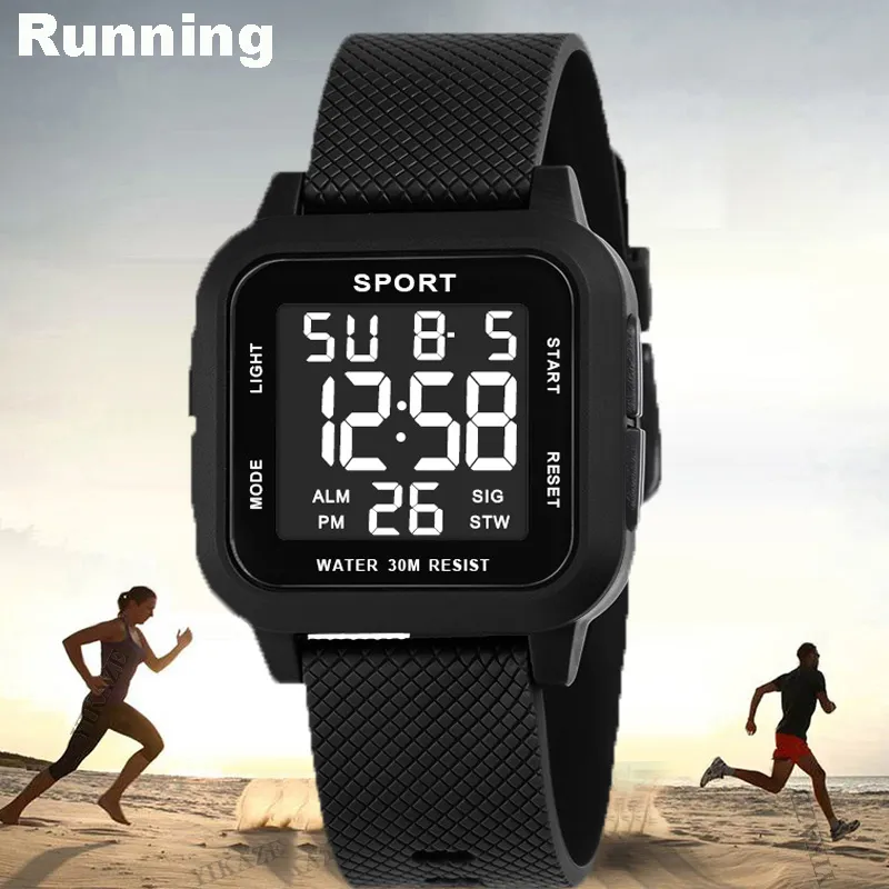 Black Sports Watch Men's Digit - Digital Alarm Clock recension och pris