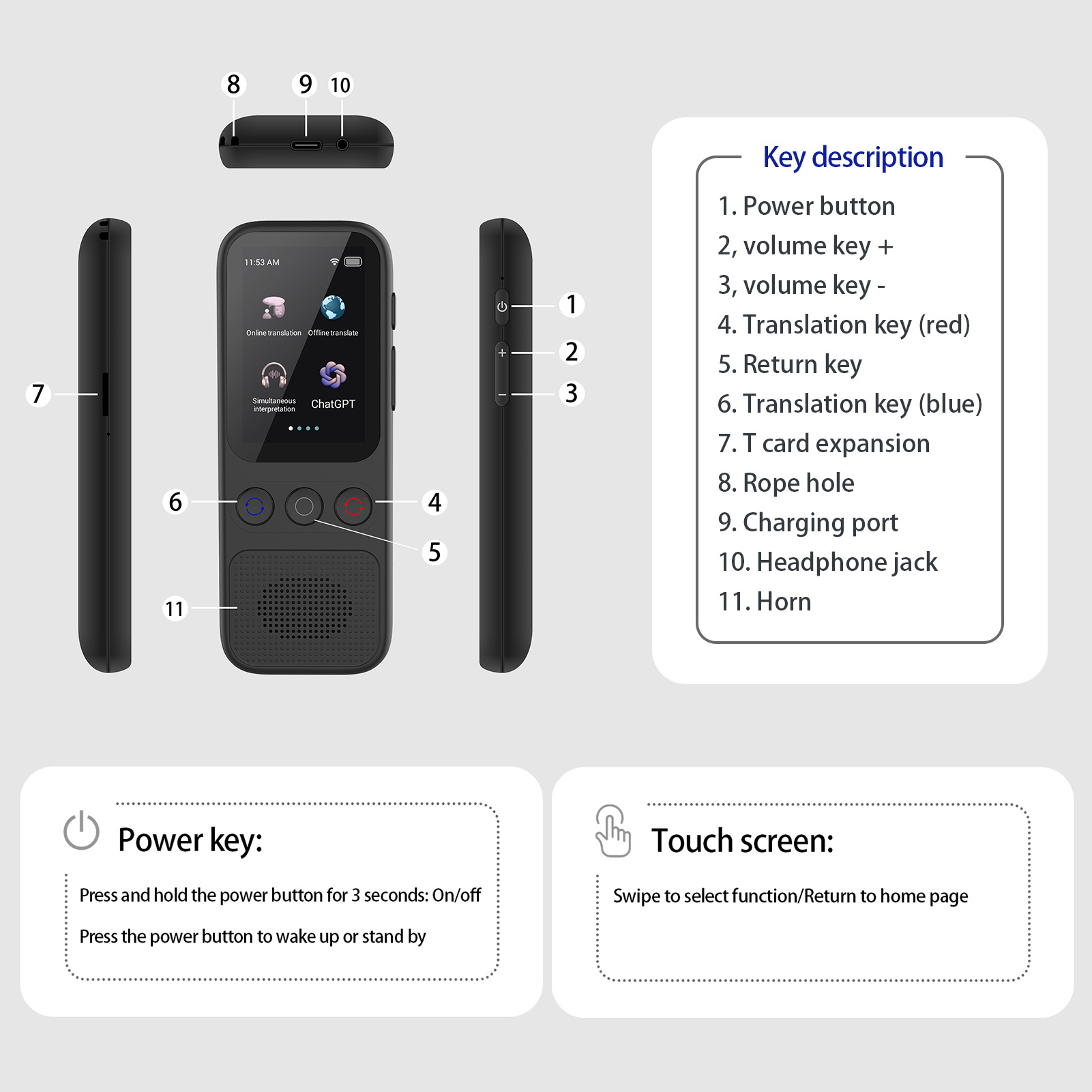 S80 Language AI Translator Dev - Portable Translator Device recension och pris